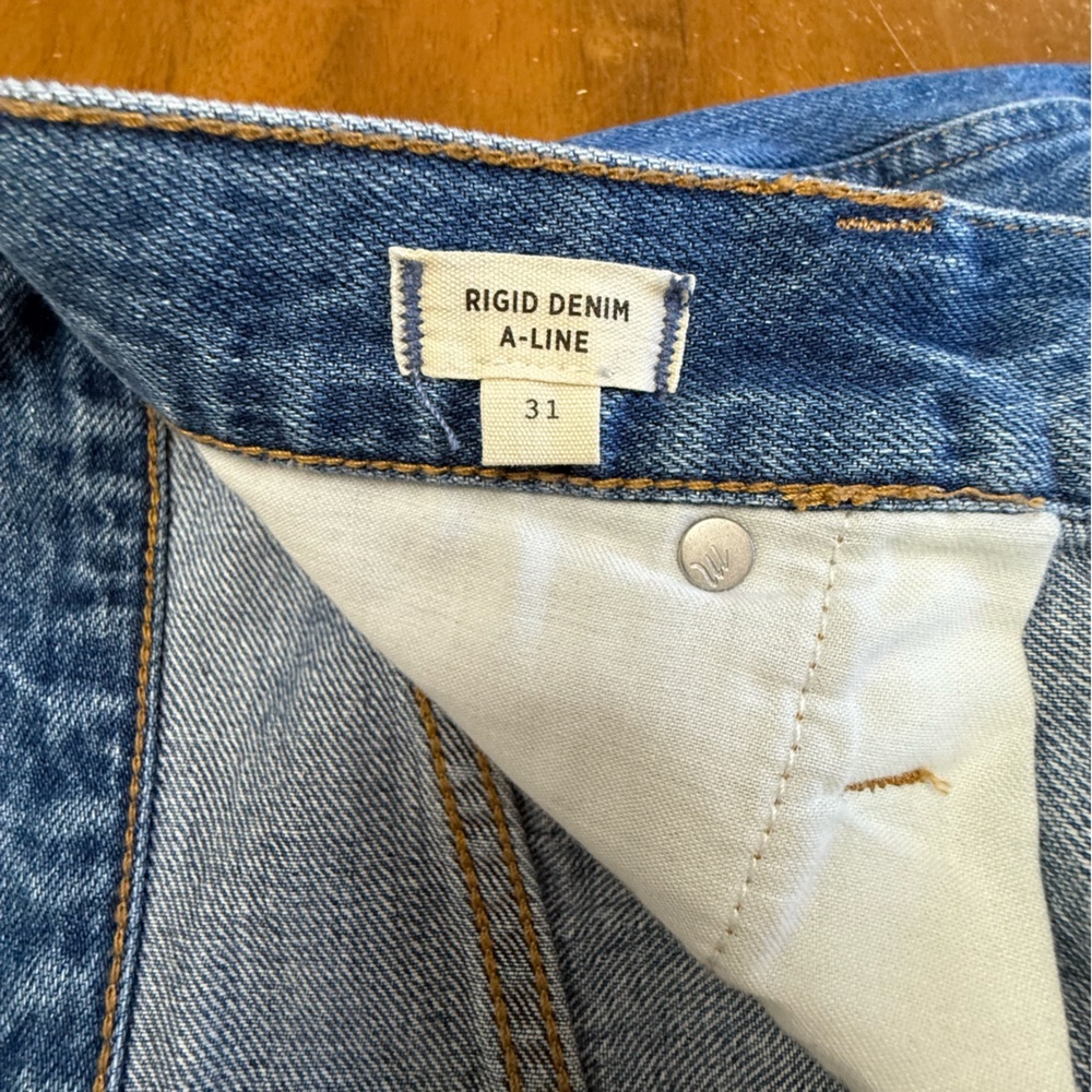 Madewell Rigid Denim A-Line Skirt 31 - Picture 3 of 8